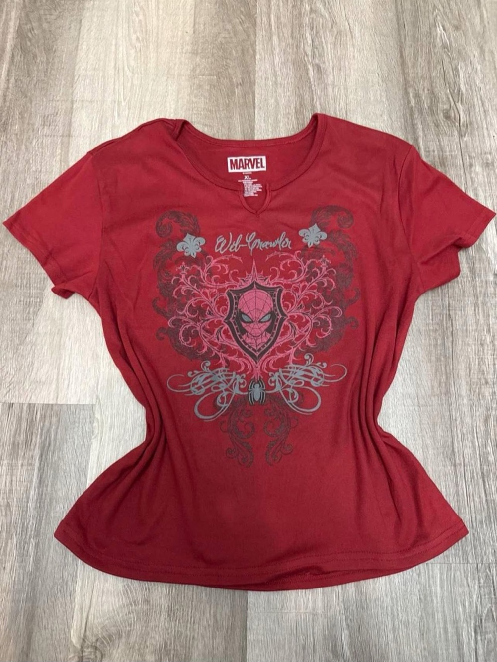 ISO: Spider-Man red web crawler shirt